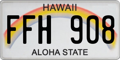 HI license plate FFH908