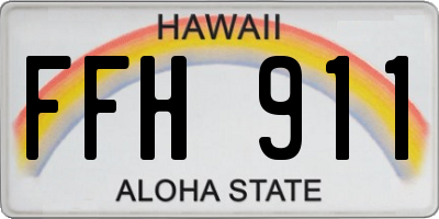HI license plate FFH911