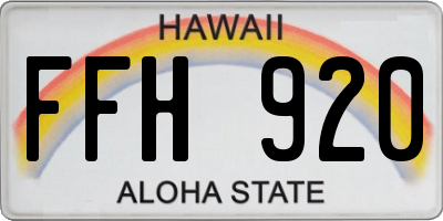 HI license plate FFH920
