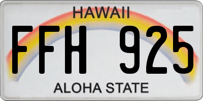 HI license plate FFH925