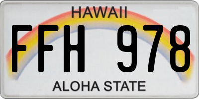 HI license plate FFH978