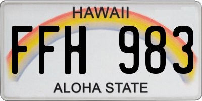 HI license plate FFH983