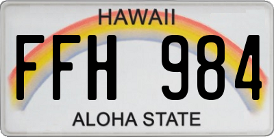 HI license plate FFH984