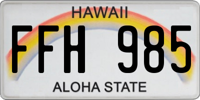HI license plate FFH985