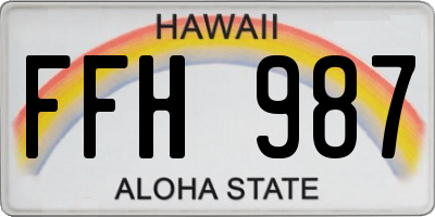 HI license plate FFH987