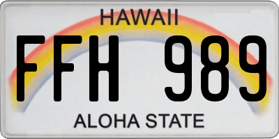 HI license plate FFH989