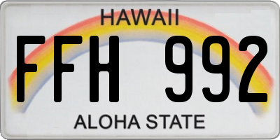 HI license plate FFH992