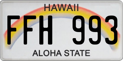 HI license plate FFH993