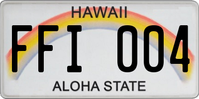 HI license plate FFI004