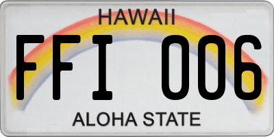 HI license plate FFI006