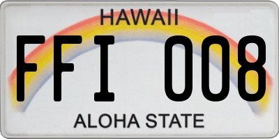 HI license plate FFI008
