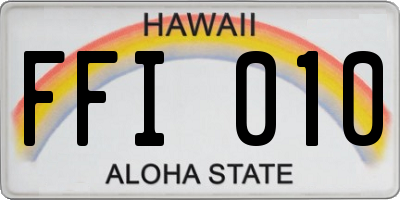 HI license plate FFI010