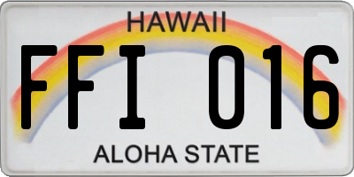 HI license plate FFI016
