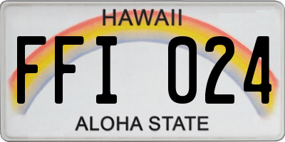 HI license plate FFI024
