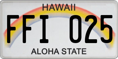 HI license plate FFI025