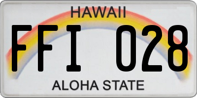 HI license plate FFI028