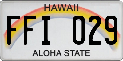 HI license plate FFI029