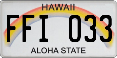 HI license plate FFI033