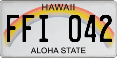 HI license plate FFI042