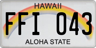 HI license plate FFI043