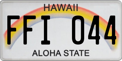 HI license plate FFI044