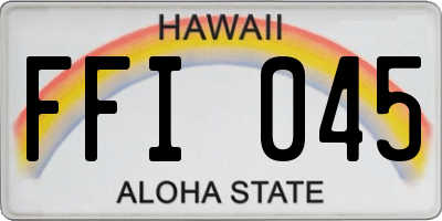 HI license plate FFI045