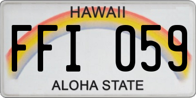 HI license plate FFI059