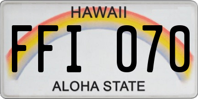 HI license plate FFI070