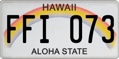 HI license plate FFI073