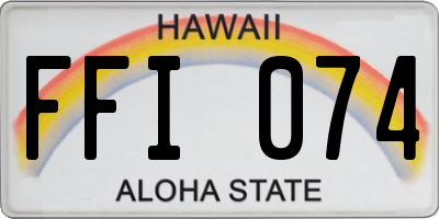 HI license plate FFI074
