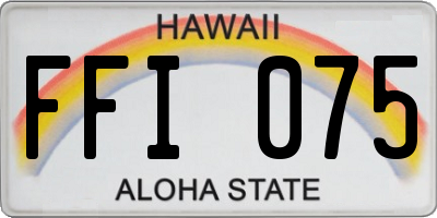 HI license plate FFI075