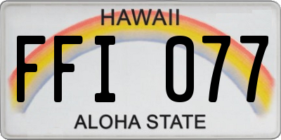 HI license plate FFI077