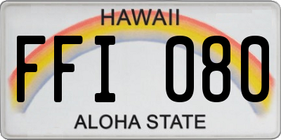 HI license plate FFI080