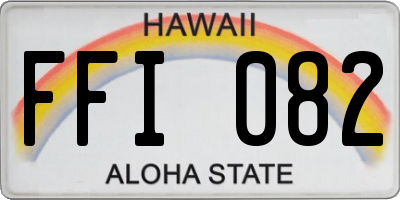 HI license plate FFI082
