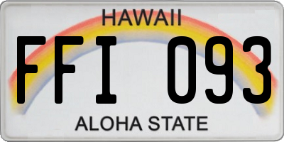 HI license plate FFI093