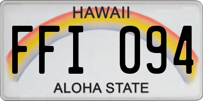 HI license plate FFI094