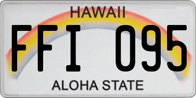 HI license plate FFI095