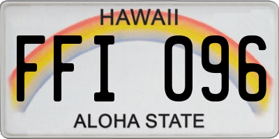 HI license plate FFI096