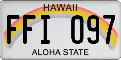 HI license plate FFI097
