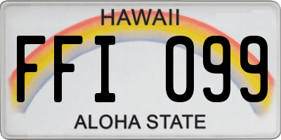 HI license plate FFI099