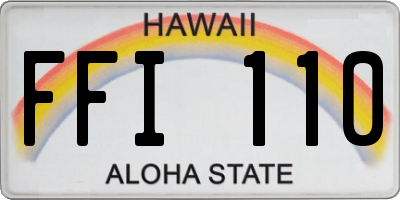 HI license plate FFI110