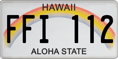 HI license plate FFI112