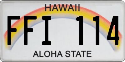 HI license plate FFI114