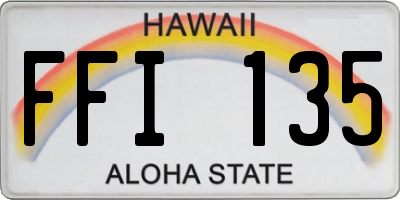 HI license plate FFI135