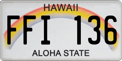 HI license plate FFI136
