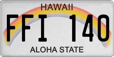 HI license plate FFI140