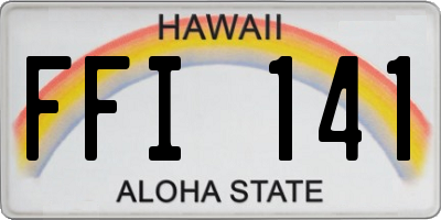 HI license plate FFI141
