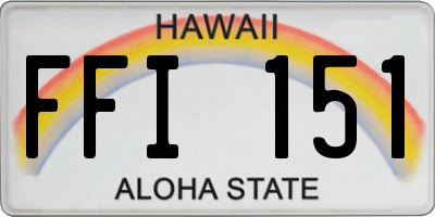 HI license plate FFI151