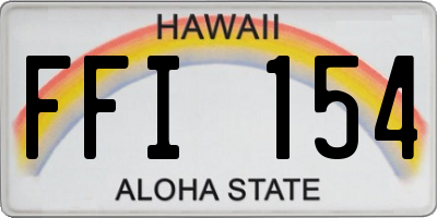 HI license plate FFI154