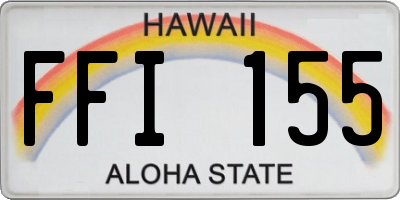 HI license plate FFI155